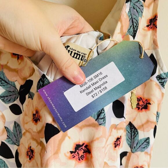 NWT Show Me Your MuMu Kendall Maxi Dress - Steel Magnolia Small - Picture 7 of 8